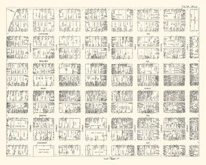 Vintage Map of Tulsa, OK Business Section 1928