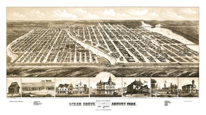 Vintage Map of Ocean Grove, New Jersey 1881