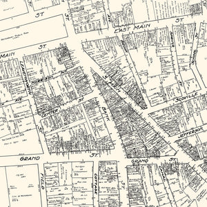 Vintage Map of Waterbury, CT Business Section 1929