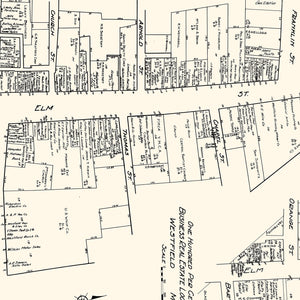 Vintage Map of Westfield, MA Business Section 1929
