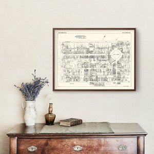 Vintage Map of Wilkes-Barre, PA Business Section 1929