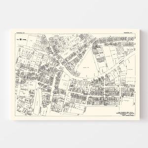 Vintage Map of Yonkers, NY Business Section 1929