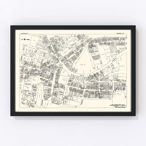 Vintage Map of Yonkers, NY Business Section 1929