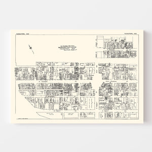 Vintage Map of Youngstown, OH Business Section 1929