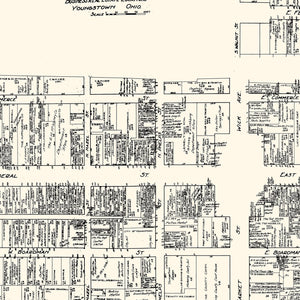 Vintage Map of Youngstown, OH Business Section 1929