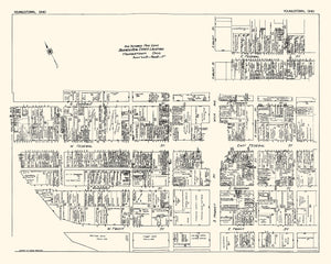 Vintage Map of Youngstown, OH Business Section 1929