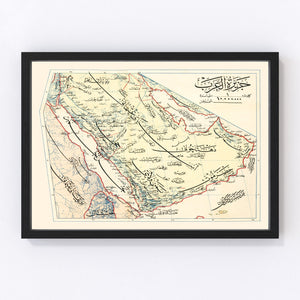 Vintage Map of Arabian Peninsula, 1909