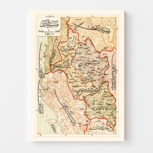 Vintage Map of Manastir Region, 1909