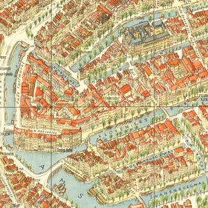 Vintage Map of Amsterdam, Netherlands 1956