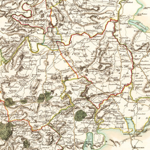 Vintage Map of Bedfordshire County England, 1801
