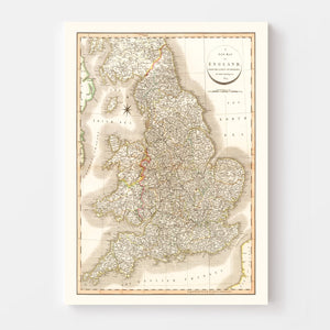 Vintage Map of England 1809