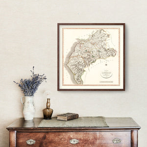Vintage Map of Cumberland County England, 1801