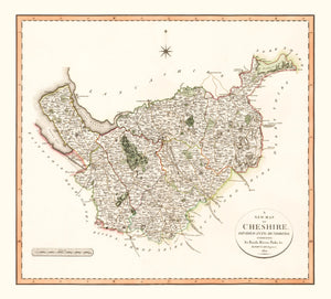 Vintage Map of Cheshire County England, 1808