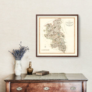 Vintage Map of Buckinghamshire County England, 1801