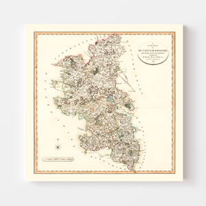 Vintage Map of Buckinghamshire County England, 1801