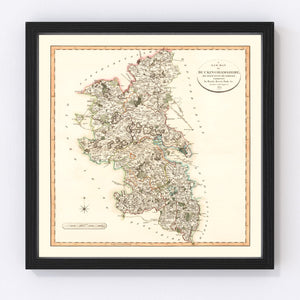 Vintage Map of Buckinghamshire County England, 1801