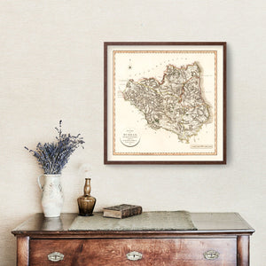 Vintage Map of Durham County England, 1801