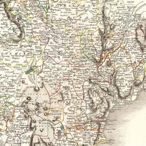 Vintage Map of Devonshire County England, 1807