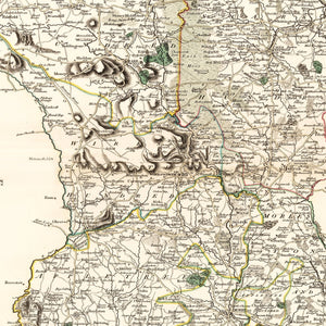 Vintage Map of Derbyshire County England, 1801