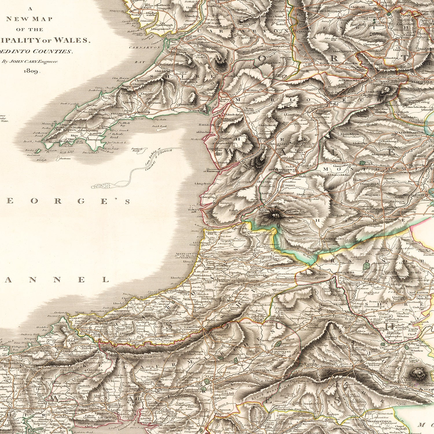 Vintage Map of Wales 1809