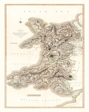 Vintage Map of Wales 1809