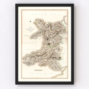 Vintage Map of Wales 1809