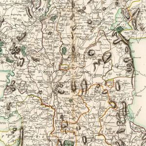 Vintage Map of Worcestershire County England, 1801