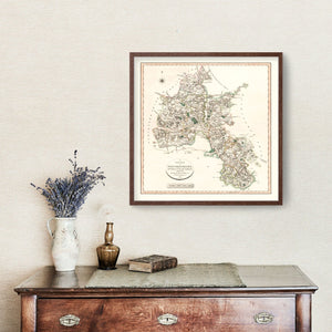 Vintage Map of Oxfordshire County England, 1805