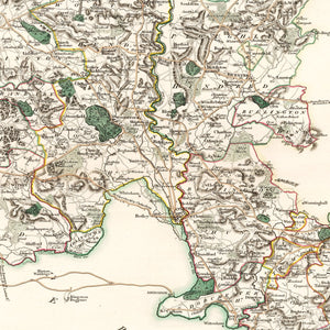 Vintage Map of Oxfordshire County England, 1805