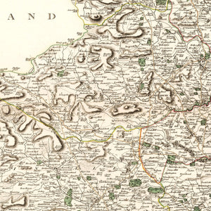 Vintage Map of Northumberland County England, 1807