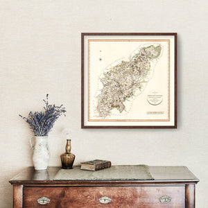 Vintage Map of Northamptonshire County England, 1801