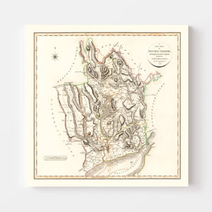 Vintage Map of Monmouthshire County England, 1809
