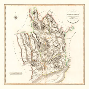 Vintage Map of Monmouthshire County England, 1809