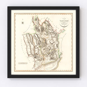 Vintage Map of Monmouthshire County England, 1809