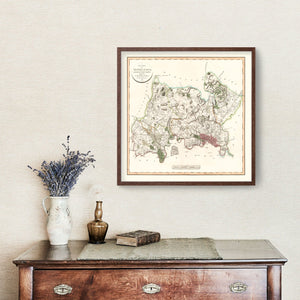 Vintage Map of Middlesex County England, 1801