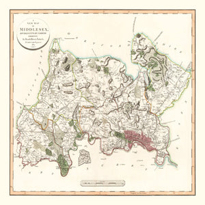 Vintage Map of Middlesex County England, 1801
