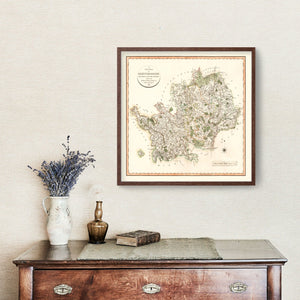 Vintage Map of Hertfordshire County England, 1801