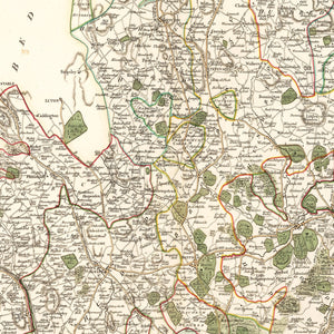 Vintage Map of Hertfordshire County England, 1801