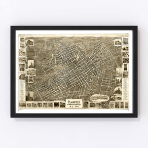 Vintage Map of Plainfield, New Jersey 1899
