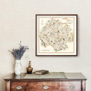 Vintage Map of Herefordshire County England, 1801