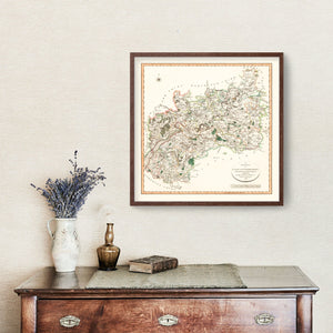 Vintage Map of Gloucestershire County England, 1801