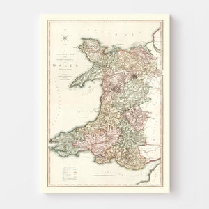 Vintage Map of Wales 1809