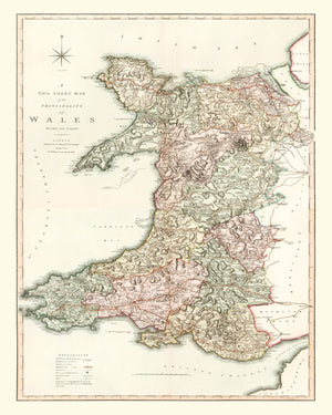 Vintage Map of Wales 1809