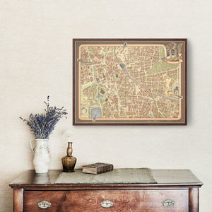 Vintage Map of Hanover, Germany 1955