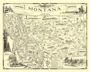 Vintage Map of Montana 1937