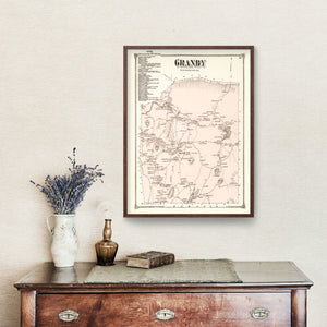 Vintage Map of Granby, Massachusetts 1873