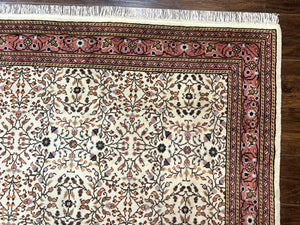 Turkish Rug 6x8, Kayseri Carpet, Handmade Vintage Wool Rug, Cream Multicolor, Allover Pattern