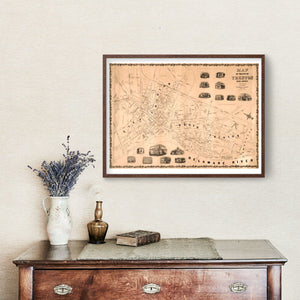 Vintage Map of Trenton, New Jersey 1849