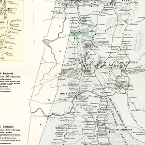 Vintage Map of Amherst, Massachusetts 1873