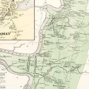 Vintage Map of Hadley, Massachusetts 1873